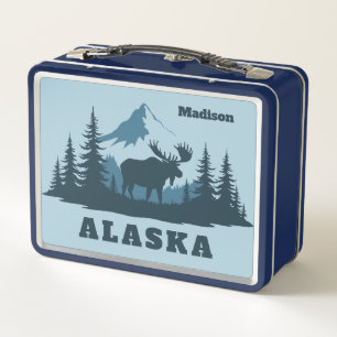 Custom Name ALASKA Metal Lunch Box