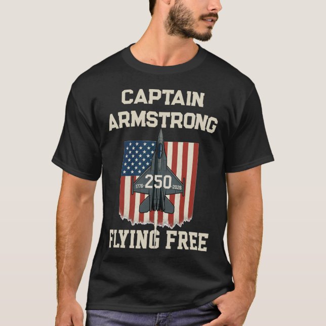 Custom Name America 250 Jet Fighter T-Shirt - USA  (Front)