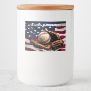 Custom Name American Baseball Food Label