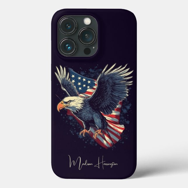 Custom Name American Eagle Case-Mate iPhone Case (Back)