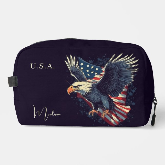 Custom Name American Eagle Dopp Kit (Front)