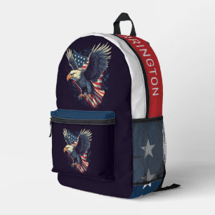 Custom Name American Eagle Printed Backpack