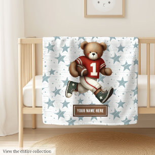 Custom Name American Football Blanket for Boys