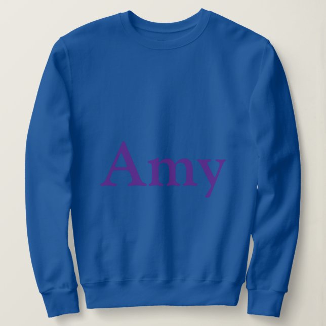 Custom Name Amy Blue Women's Sweatshirt (Design Front)