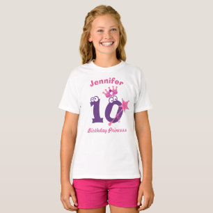 Custom Name and Age Birthday Princess T-Shirt