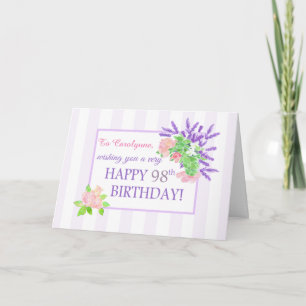 Custom Name and Age Birthday Summer Flowers Card