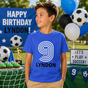Custom Name and Age Sporty Birthday T-Shirt