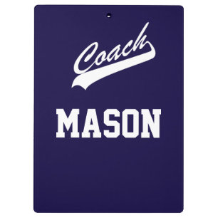 Custom Name and Colour Sports Coach Clipboard