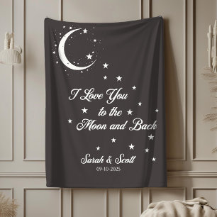 Custom name and date wedding gift blanket,  sherpa blanket