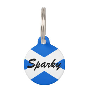 Custom Name and details Scottish Flag ptt Pet Tag