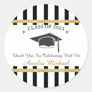 Custom Name and Graduation Year Classic Round Sticker