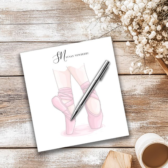 Custom Name and Initials Ballet Pointe Notepad (Creator Uploaded)