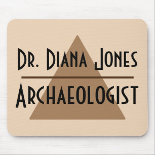 Custom Name and Job Minimalist Brown Pyramid Mouse Mat