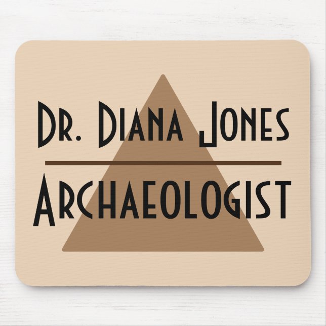 Custom Name and Job Minimalist Brown Pyramid Mouse Mat (Front)