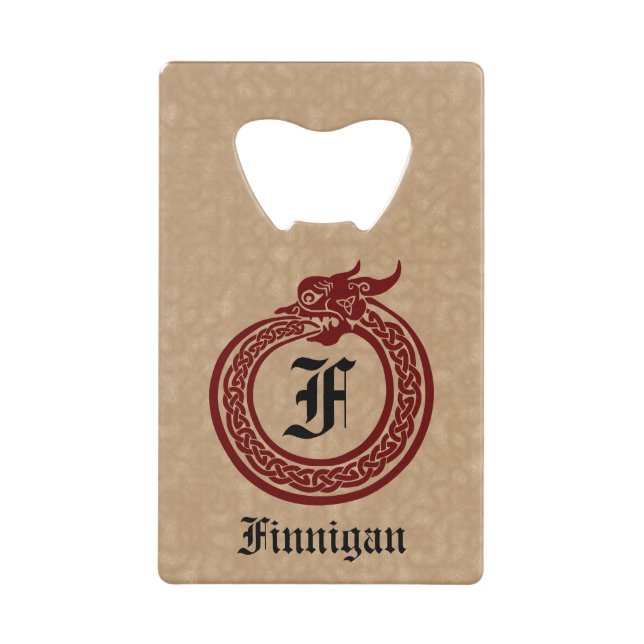 Custom Name and Monogram Celtic Style Ouroboros (Front)