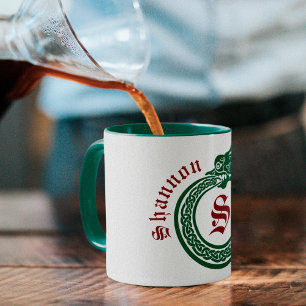 Custom Name and Monogram Celtic Style Ouroboros Mug