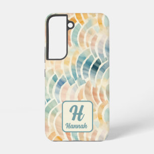 Custom Name and Monogrammed Watercolor Patterned  Samsung Galaxy Case