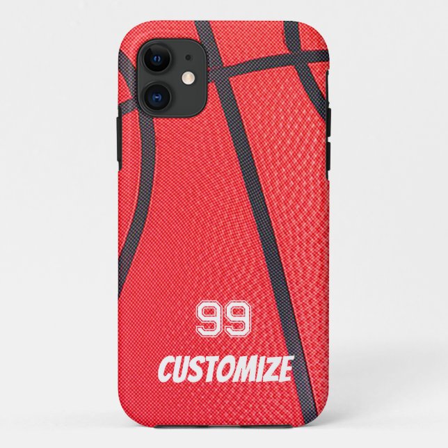 Custom Name And Number  Basketball Case-Mate iPhone Case (Back)