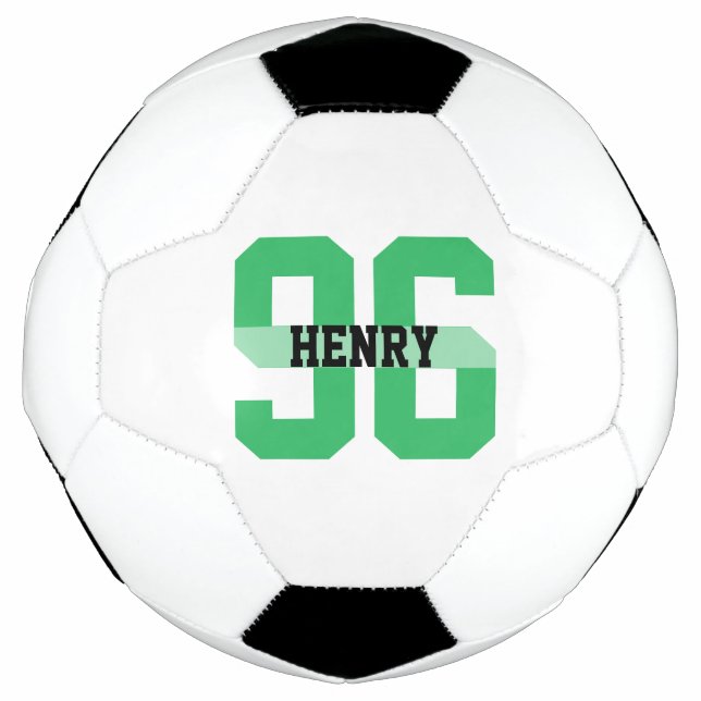 Custom Name and Number Cool Modern Green Football (Front)