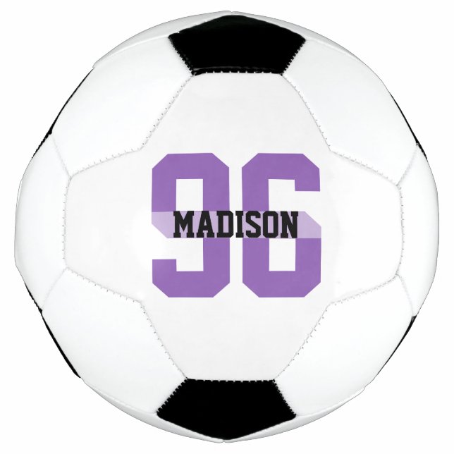 Custom Name and Number Cool Modern Purple Football (Front)