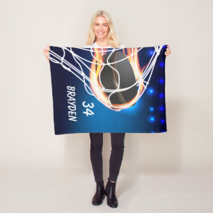 Custom Name and Number Hockey Fleece Blanket