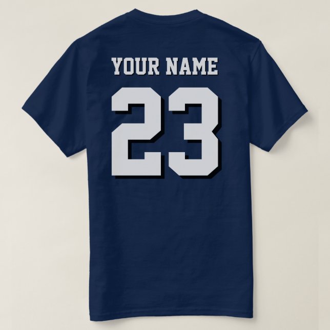 Custom Name and Number Jersey Sports T-Shirt (Design Back)