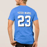 Custom Name and Number Jersey Sports Tri-Blend Shirt<br><div class="desc">Custom Name and Number Jersey Sports T-Shirt</div>