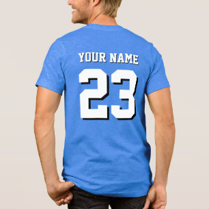 Custom Name and Number Jersey Sports Tri-Blend Shirt