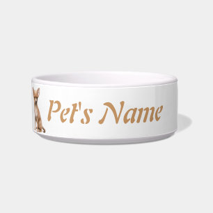 Custom Name and Photo Chihuahua, Pet, Dog Bowl