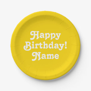 Custom Name and photo or colour Birthday Paper Plate