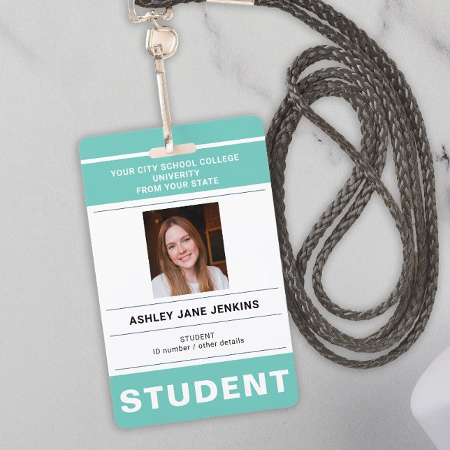 Custom name and photo school college student ID Badge (Creator Uploaded)