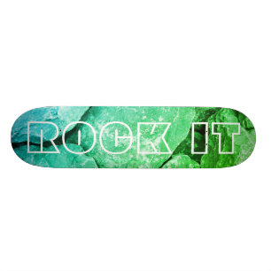 Custom name and rock photo skateboard deck