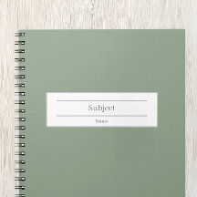Custom Name and School Subject Hardcover Notebook
