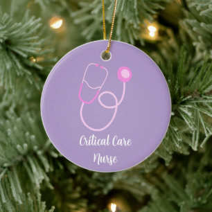 Custom Name and Speciality Critical Care Nurse Ceramic Tree Decoration