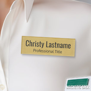 Custom Name and Title with faux Gold Foil Print Tag
