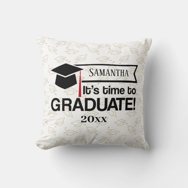 Custom Name and Year Graduation Gift Cushion (Front)