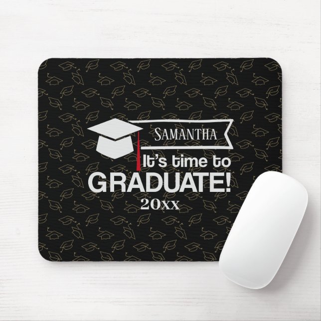 Custom Name and Year Graduation Gift Mouse Mat (With Mouse)