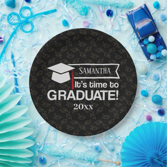 Custom Name and Year Graduation Gift Paper Plate (Party)