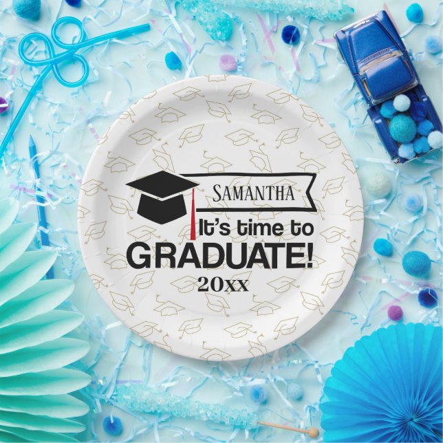 Custom Name and Year Graduation Gift Paper Plate (Party)