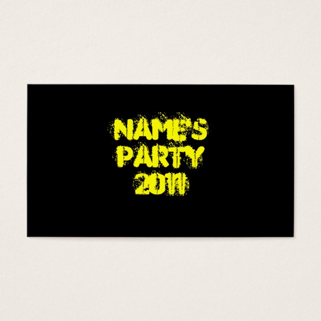 Custom Name and Year. Party. Yellow and Black (Front)