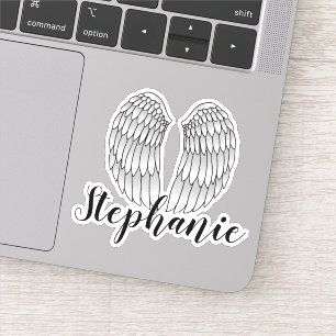 Custom Name Angel Wings Sticker