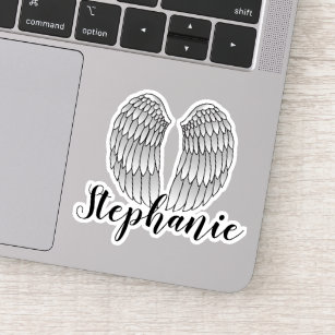 Custom Name Angel Wings Sticker