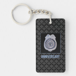 Custom Name, Anniversary with Police Department Key Ring