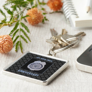 Custom Name, Anniversary with Police Department Key Ring