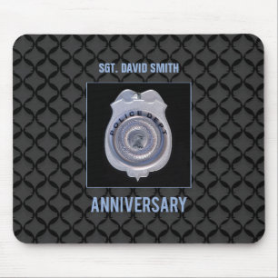 Custom Name, Anniversary with Police Department Mouse Mat