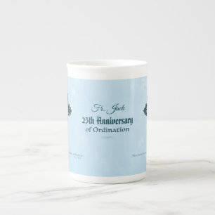 Custom Name & Anniversary Year Ordination, Priest Bone China Mug