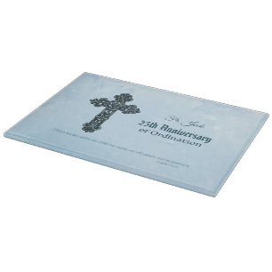 Custom Name & Anniversary Year Ordination, Priest Cutting Board