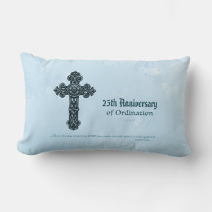 Custom Name & Anniversary Year Ordination, Priest Lumbar Cushion