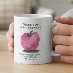 Custom Name Apple Personalized Teacher Thank You Coffee Mug