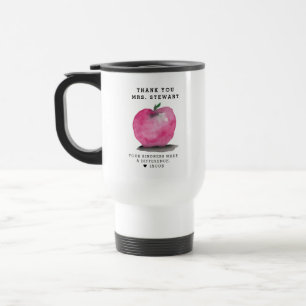 Custom Name Apple Personalized Teacher Thank You  Travel Mug